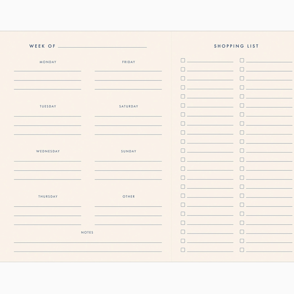 Ruff House Print Shop Meal Planner: Weekly Menu, Black