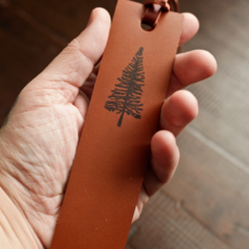 Leather Bookmark - Pine Tree