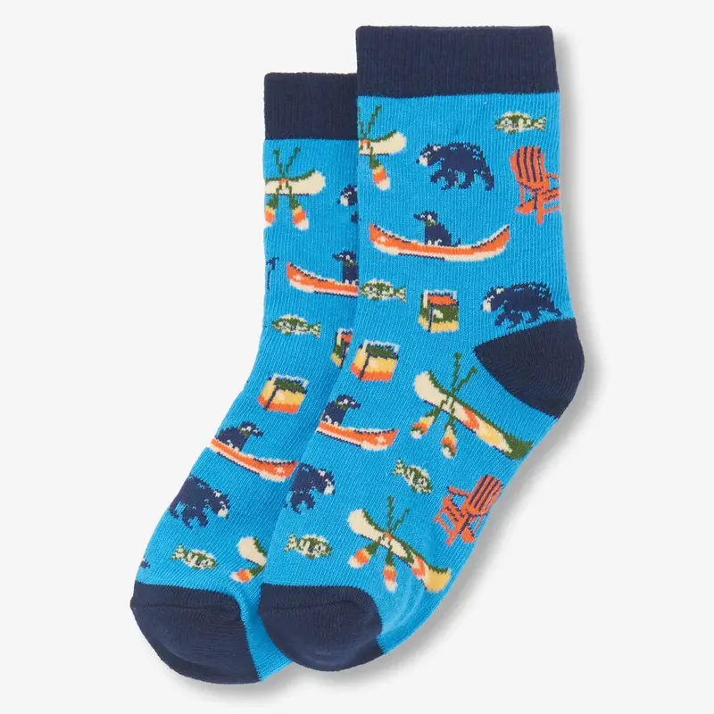 Little Blue House Kids Socks- Blue on The Lake, Blue