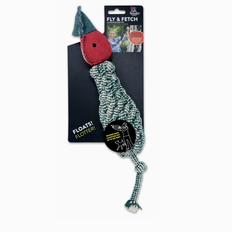 Fly & Fetch Launching Toy - Rope Duck