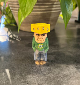 Denny Williams Mini Wood Carving - Packer Cheesehead