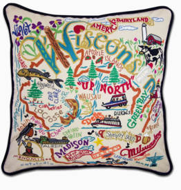 Catstudio WI Hand Embroidered Pillow