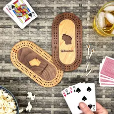 Cast & Carve Wisconsin Mini Travel Cribbage Board Set