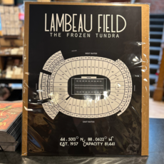 Lambeau Field Stadium Poster-White on Black 18x24