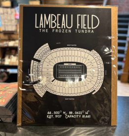 Lambeau Field Stadium Poster-White on Black 18x24
