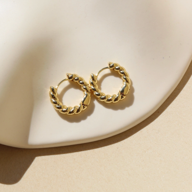 Token (Faire) Croissant Huggie Hoop Earrings - 14k gold fill