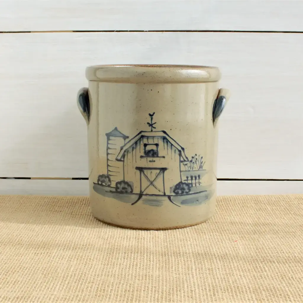 Rowe Pottery 1/2 Gallon Crock - Barn