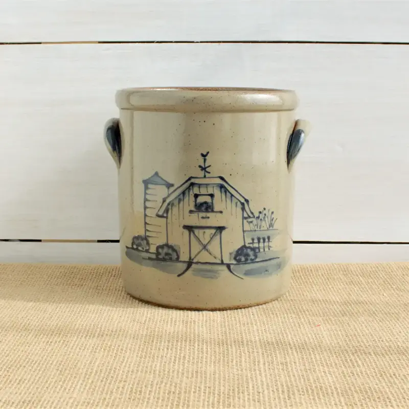 Rowe Pottery 1/2 Gallon Crock - Barn