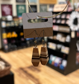 Rustic Roots Wood Earrings - Small Coffin