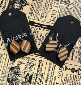 Rustic Roots Wood Earrings - Long Hexagon