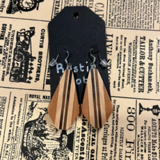 Rustic Roots Wood Earrings - Large Coffin