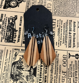 Rustic Roots Wood Earrings - Large Coffin