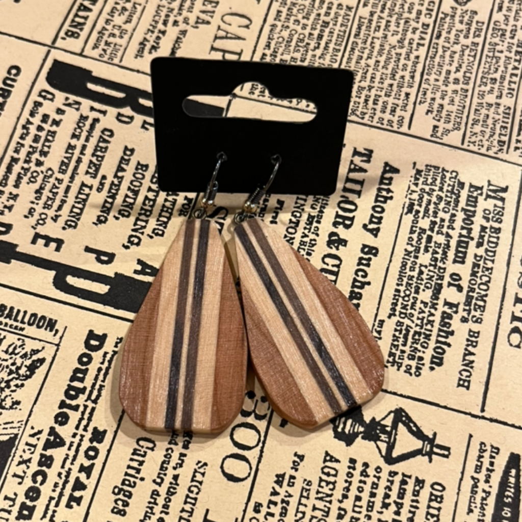 Rustic Roots Wood Earrings - Teardrop