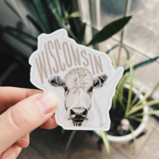 Kinden Shop Wisconsin Cow Sticker