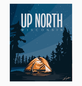 Up North Wisconsin Sticker - Orange Tent