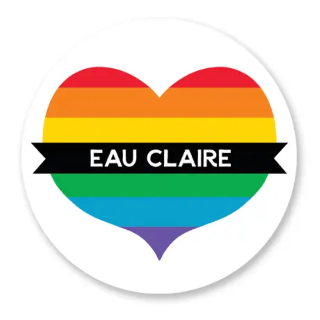 Rock Scissor Paper Eau Claire Pride Heart - Sticker