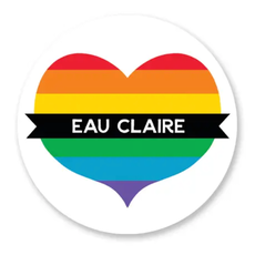 Rock Scissor Paper Eau Claire Pride Heart - Sticker
