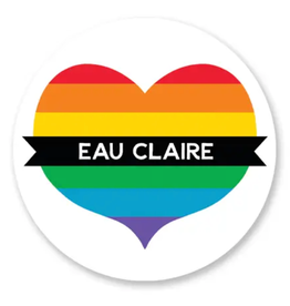 Rock Scissor Paper Eau Claire Pride Heart - Sticker