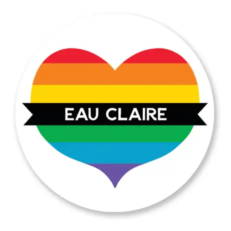 Rock Scissor Paper Eau Claire Pride Heart - Sticker