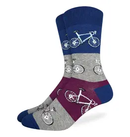 Good Luck Sock Crew Socks - Blue & Grey Checkered Bicycle