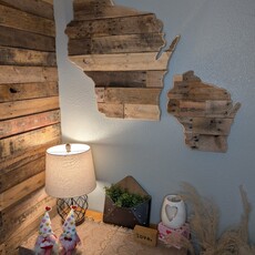 Matthew Staads Wisconsin Shaped Wood Sign (Small)