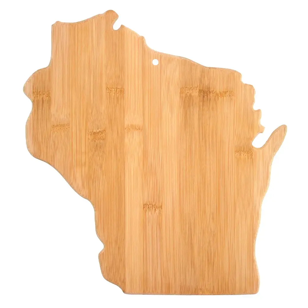 Totally Bamboo Wisconsin-Shaped Bamboo Serving and Cutting Board