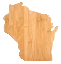 Wisconsin-Shaped Bamboo Serving and Cutting Board