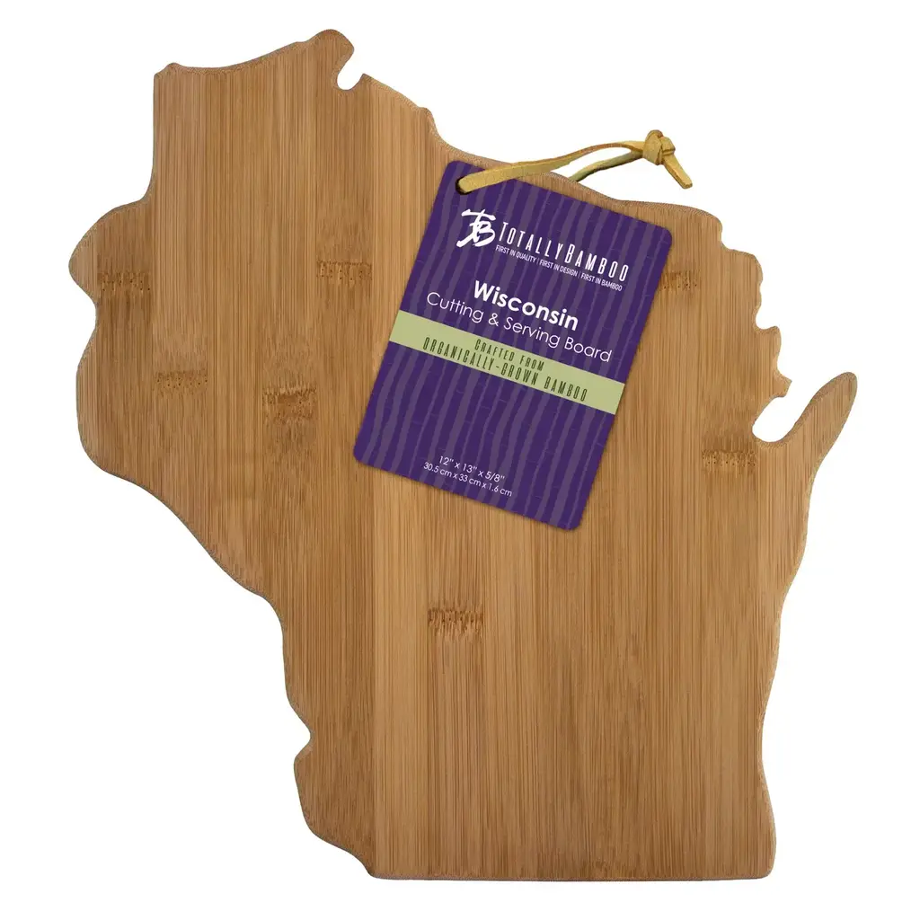 Totally Bamboo Wisconsin-Shaped Bamboo Serving and Cutting Board