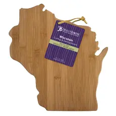 Totally Bamboo Wisconsin-Shaped Bamboo Serving and Cutting Board