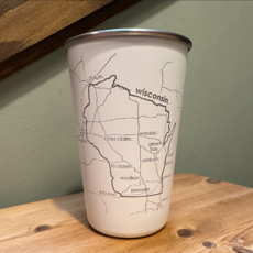 Volume One Wisconsin Map Stainless Cup (16oz.)
