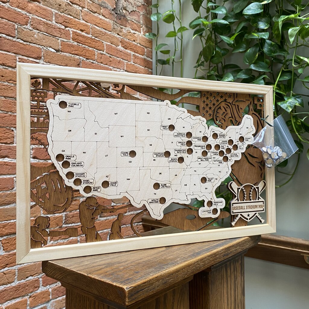 Makery Maven Co Baseball Stadium Map Board