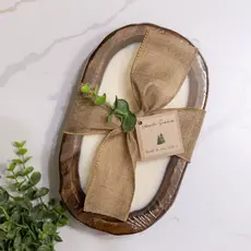 Beneath The Pines Candle Co. Wooden Dough Bowl Candle - Northern Lights