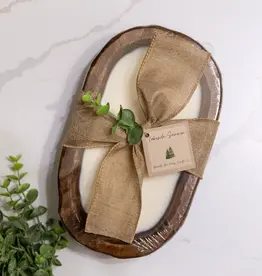 Beneath The Pines Candle Co. Wooden Dough Bowl Candle - Roasted Pinecone