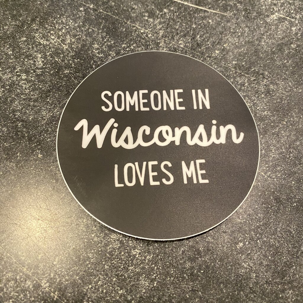 Rock Scissor Paper Someone in Wisconsin Loves Me - Sticker (Black)