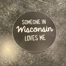Rock Scissor Paper Someone in Wisconsin Loves Me - Sticker (Black)