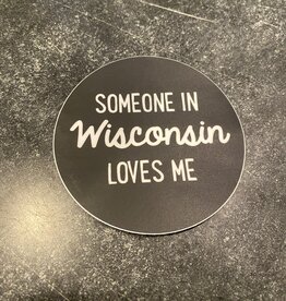 Rock Scissor Paper Someone in Wisconsin Loves Me - Sticker (Black)