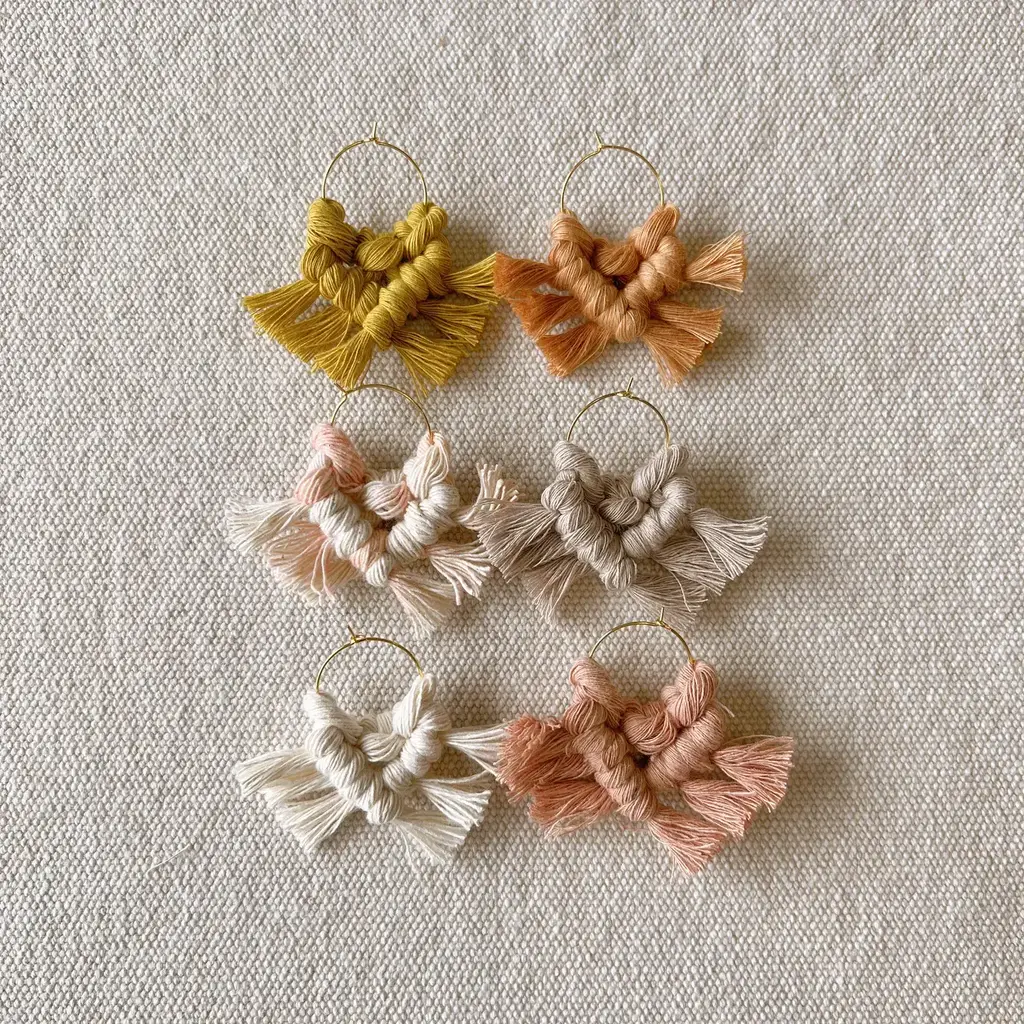 Meraki Handmade Collective Boho Macrame Wine Charms Set