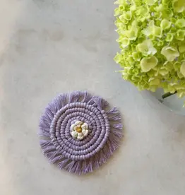 Macrame Daisy Coaster - Purple