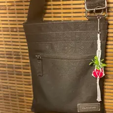 Macrame Keychain - Plant (Red)