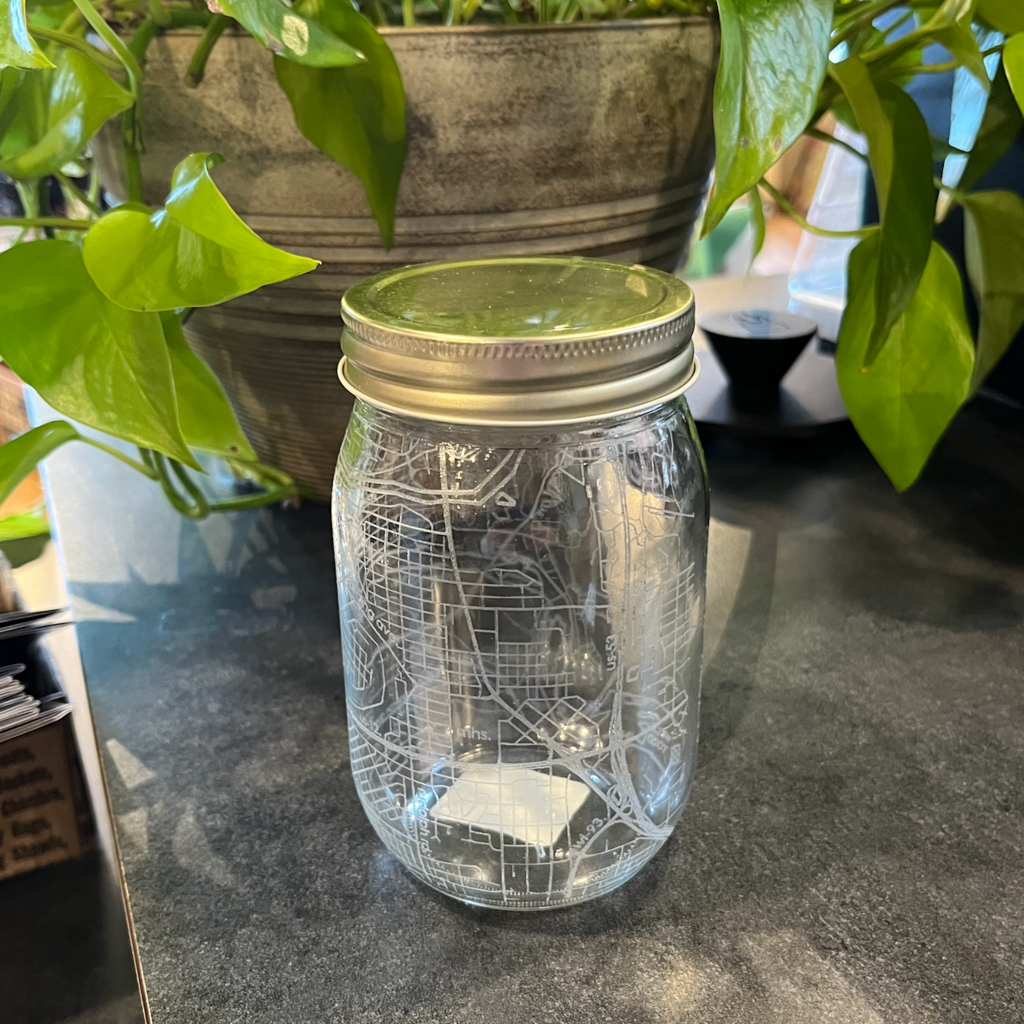 Volume One Mason Jar - Eau Claire Map