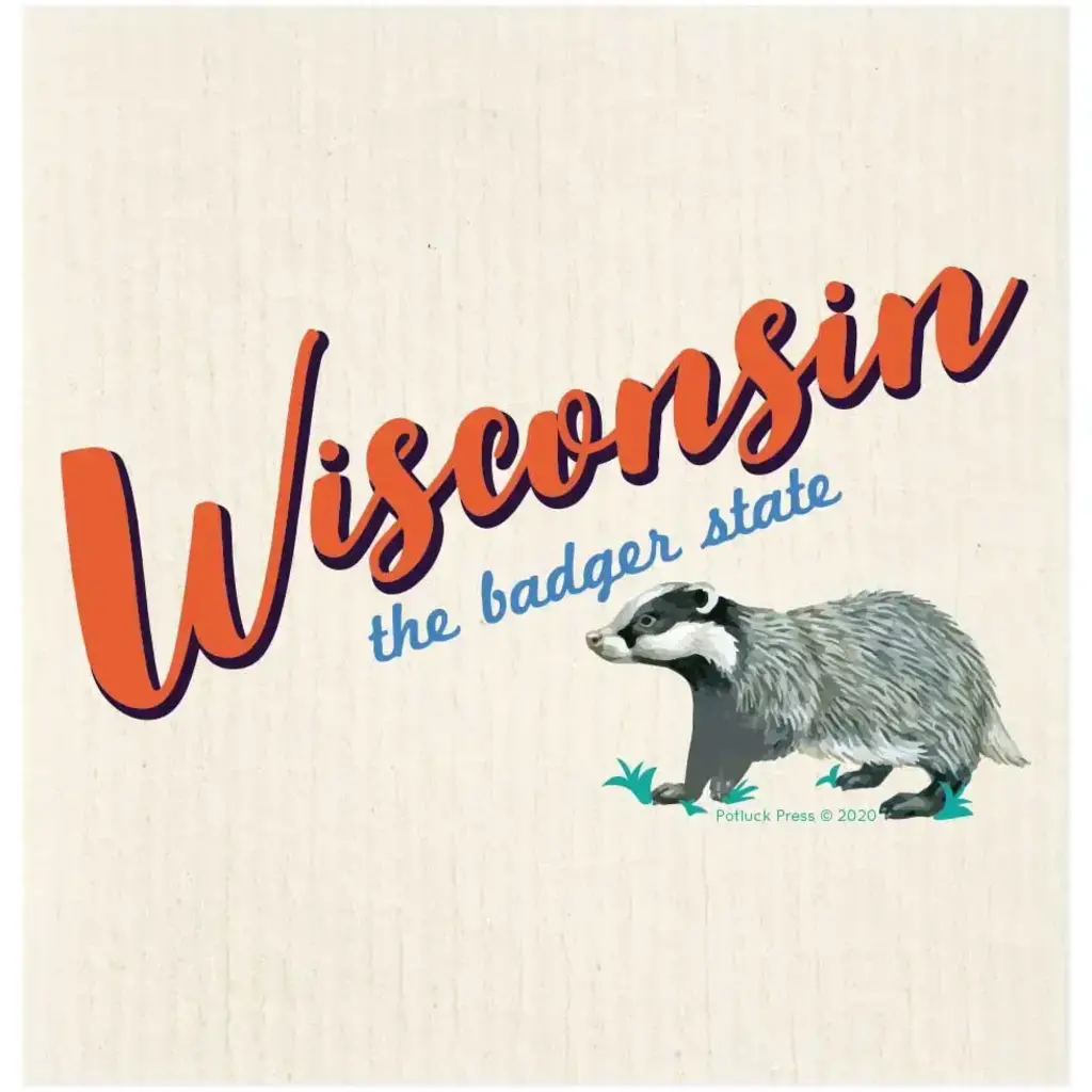 Potluck Press Swedish Dishcloth - Wisconsin State Badger
