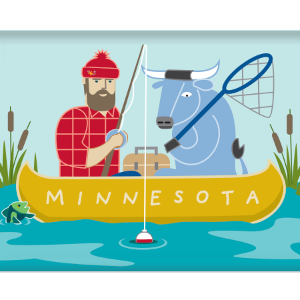 Cindy Lindgren Paul Bunyan Fishing Print (8x10) MN