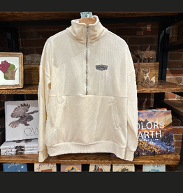 White Corded 1/2 Zip