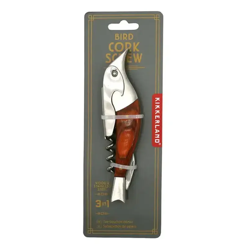 Kikkerland Oakwood Bird Corkscrew