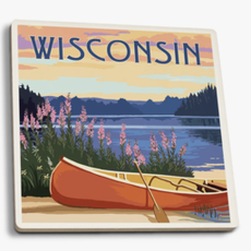 Volume One Ceramic Coaster - Canoe & Lake WI