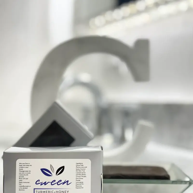 Cween LLC Turmeric and Honey Black Soap (4oz)