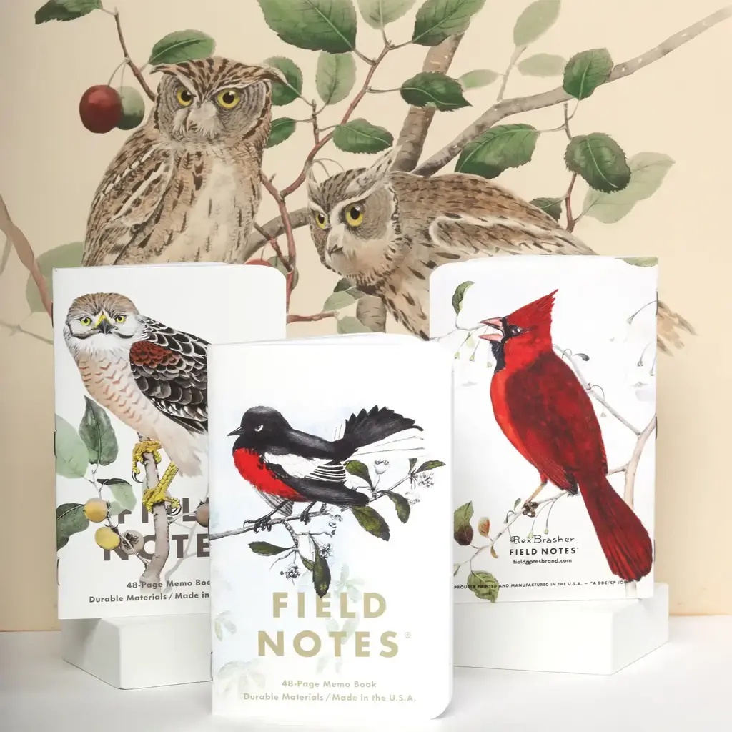 Field Notes Birds and Trees of North America (Pack C:  Redstart - Cardinal - Redshoulder Hawk)