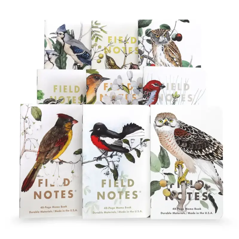 Field Notes Birds and Trees of North America (Pack A:  Screech Owl - Blue Jay - Brewer Sparrow)