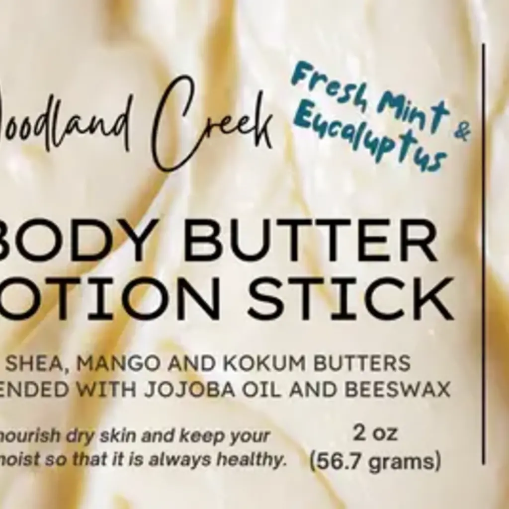 Woodland Creek Candles (Andy Lindloff) Body Butter Lotion Stick - Fresh Mint and Eucalyptus