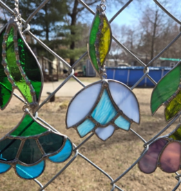 Stained Glass - Flower Drop (Dark Blue)